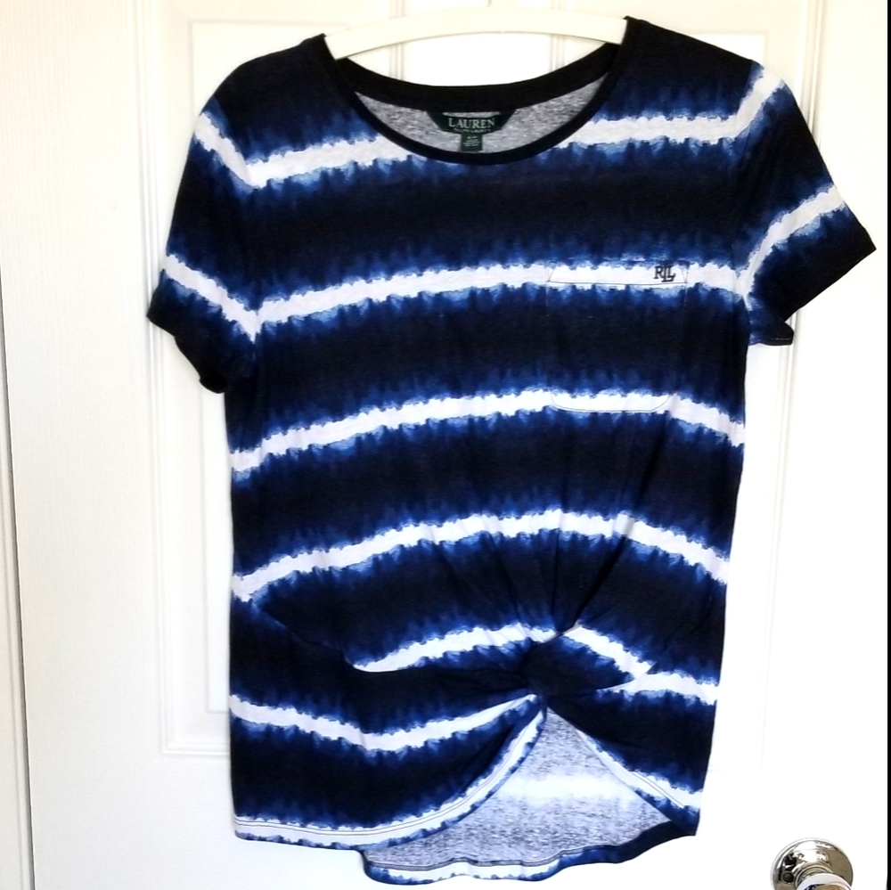 Lauren Ralph Lauren Tie Ftont Tie Dye Top